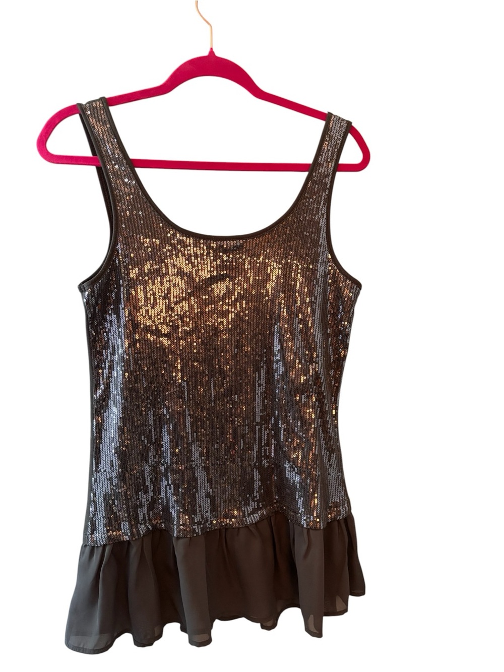 Lily White silver sequin tank in size M